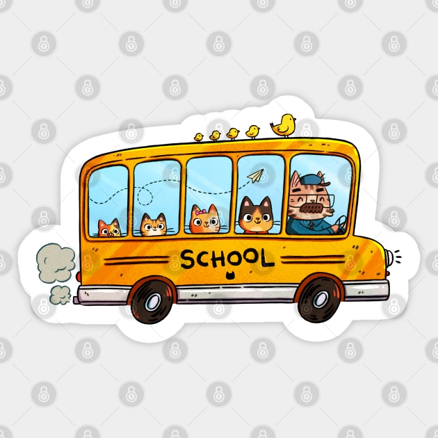 School Bus Sticker by Extra Ordinary Comics